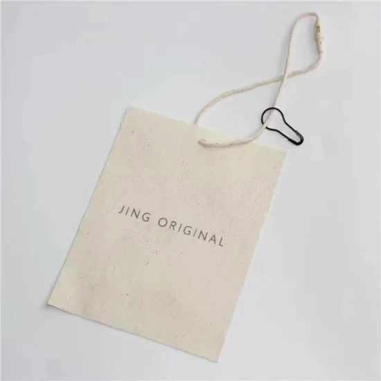 Etiquetas de ropa con logotipo personalizado de fábrica de China, etiqueta colgante de papel para ropa de etiqueta privada de moda
